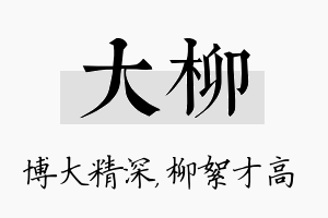 大柳名字的寓意及含义