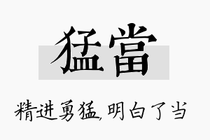 猛当名字的寓意及含义