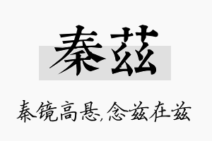 秦兹名字的寓意及含义