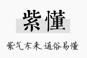 紫懂名字的寓意及含义