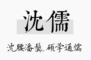 沈儒名字的寓意及含义