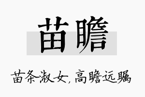 苗瞻名字的寓意及含义