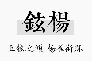 铉杨名字的寓意及含义