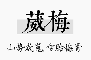 葳梅名字的寓意及含义