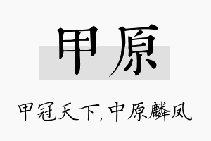 甲原名字的寓意及含义