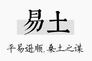 易土名字的寓意及含义