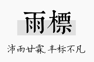 雨标名字的寓意及含义