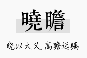 晓瞻名字的寓意及含义