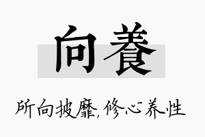 向养名字的寓意及含义