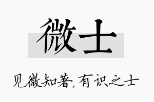 微士名字的寓意及含义