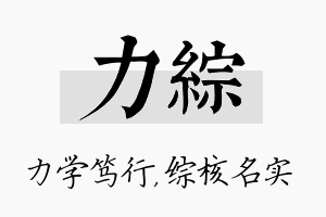 力综名字的寓意及含义