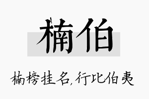 楠伯名字的寓意及含义