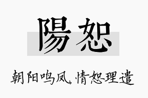 阳恕名字的寓意及含义