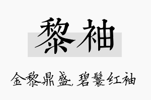 黎袖名字的寓意及含义