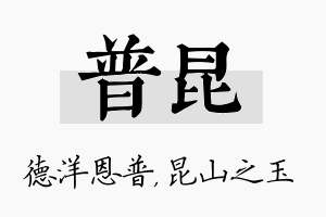 普昆名字的寓意及含义