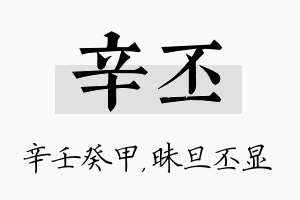 辛丕名字的寓意及含义