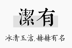 洁有名字的寓意及含义