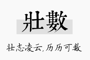 壮数名字的寓意及含义