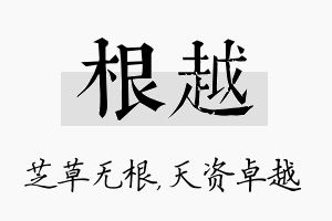 根越名字的寓意及含义