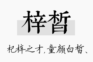 梓皙名字的寓意及含义