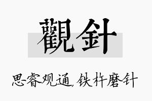 观针名字的寓意及含义