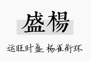 盛杨名字的寓意及含义