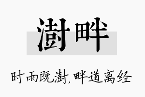 澍畔名字的寓意及含义