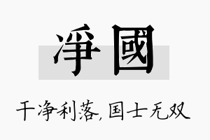 净国名字的寓意及含义