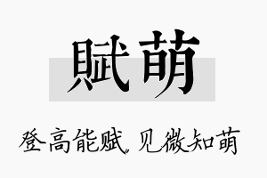 赋萌名字的寓意及含义