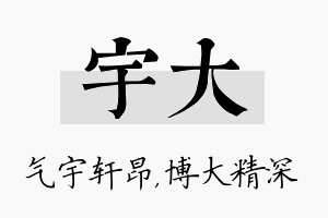 宇大名字的寓意及含义