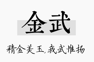 金武名字的寓意及含义