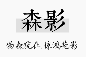 森影名字的寓意及含义