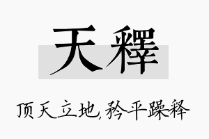 天释名字的寓意及含义