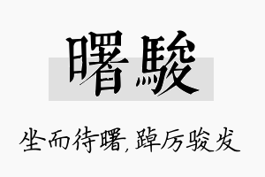 曙骏名字的寓意及含义