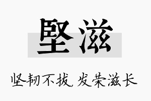 坚滋名字的寓意及含义