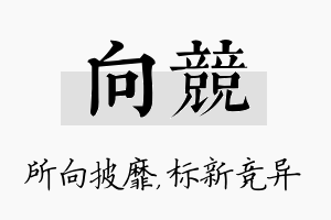 向竞名字的寓意及含义