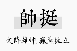 帅挺名字的寓意及含义