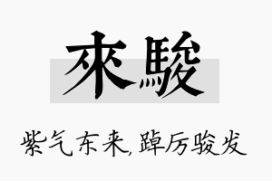 来骏名字的寓意及含义