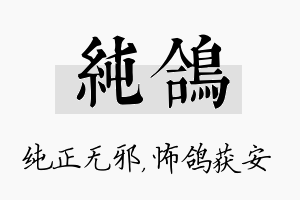 纯鸽名字的寓意及含义