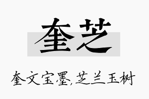 奎芝名字的寓意及含义