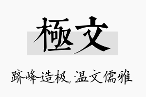 极文名字的寓意及含义