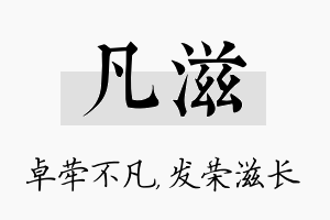 凡滋名字的寓意及含义