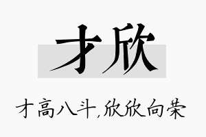 才欣名字的寓意及含义