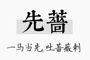 先蔷名字的寓意及含义