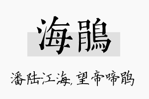 海鹃名字的寓意及含义