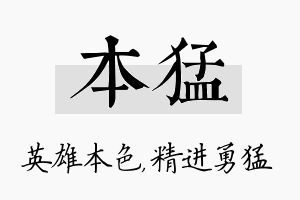 本猛名字的寓意及含义