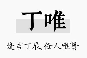 丁唯名字的寓意及含义