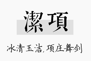 洁项名字的寓意及含义