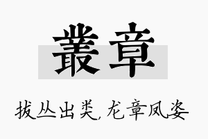 丛章名字的寓意及含义