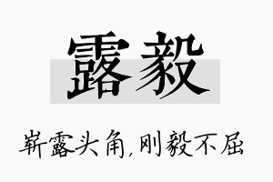 露毅名字的寓意及含义